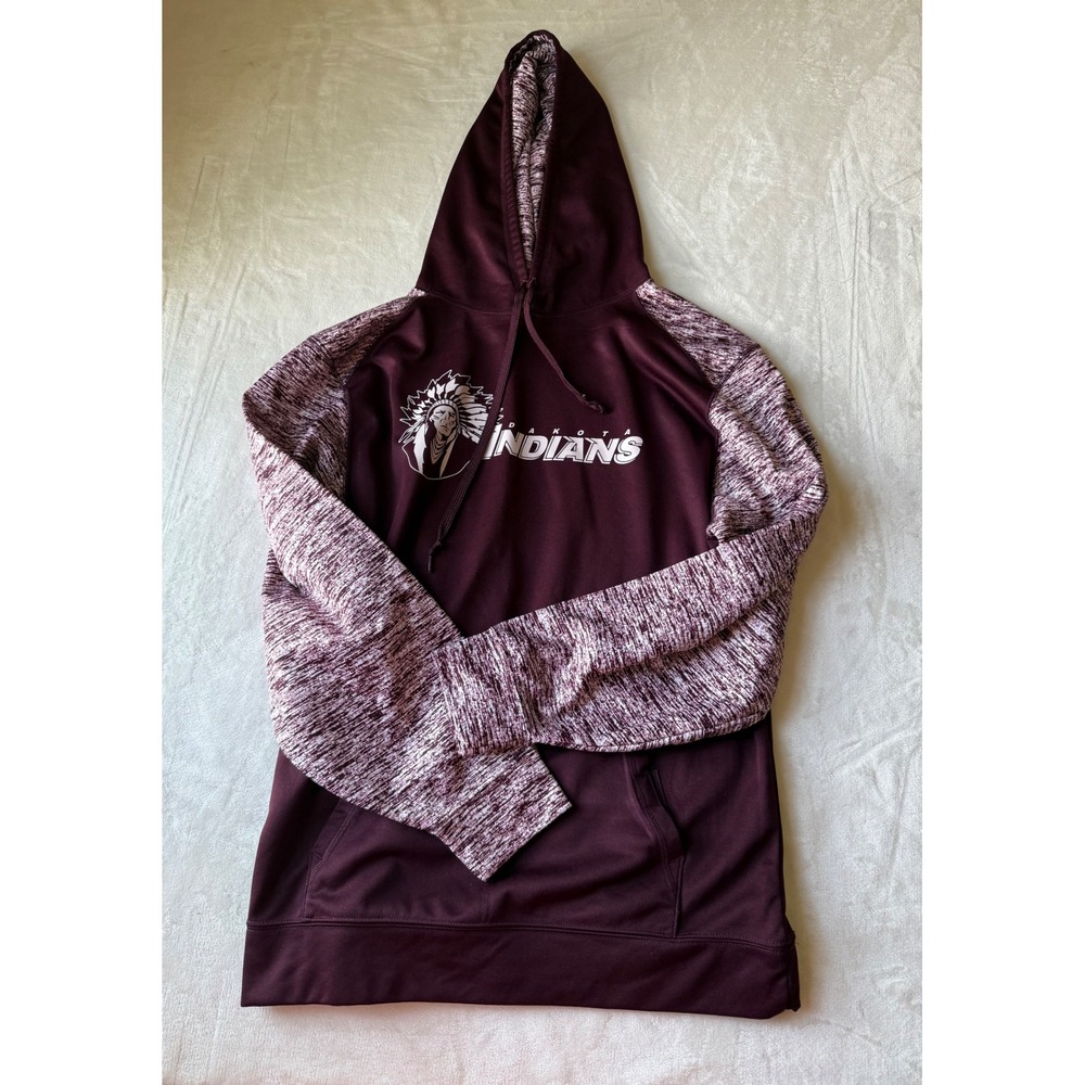Badger Sport Dakota Indians Maroon Space Dye Hoodie Sweatshirt Womens Small